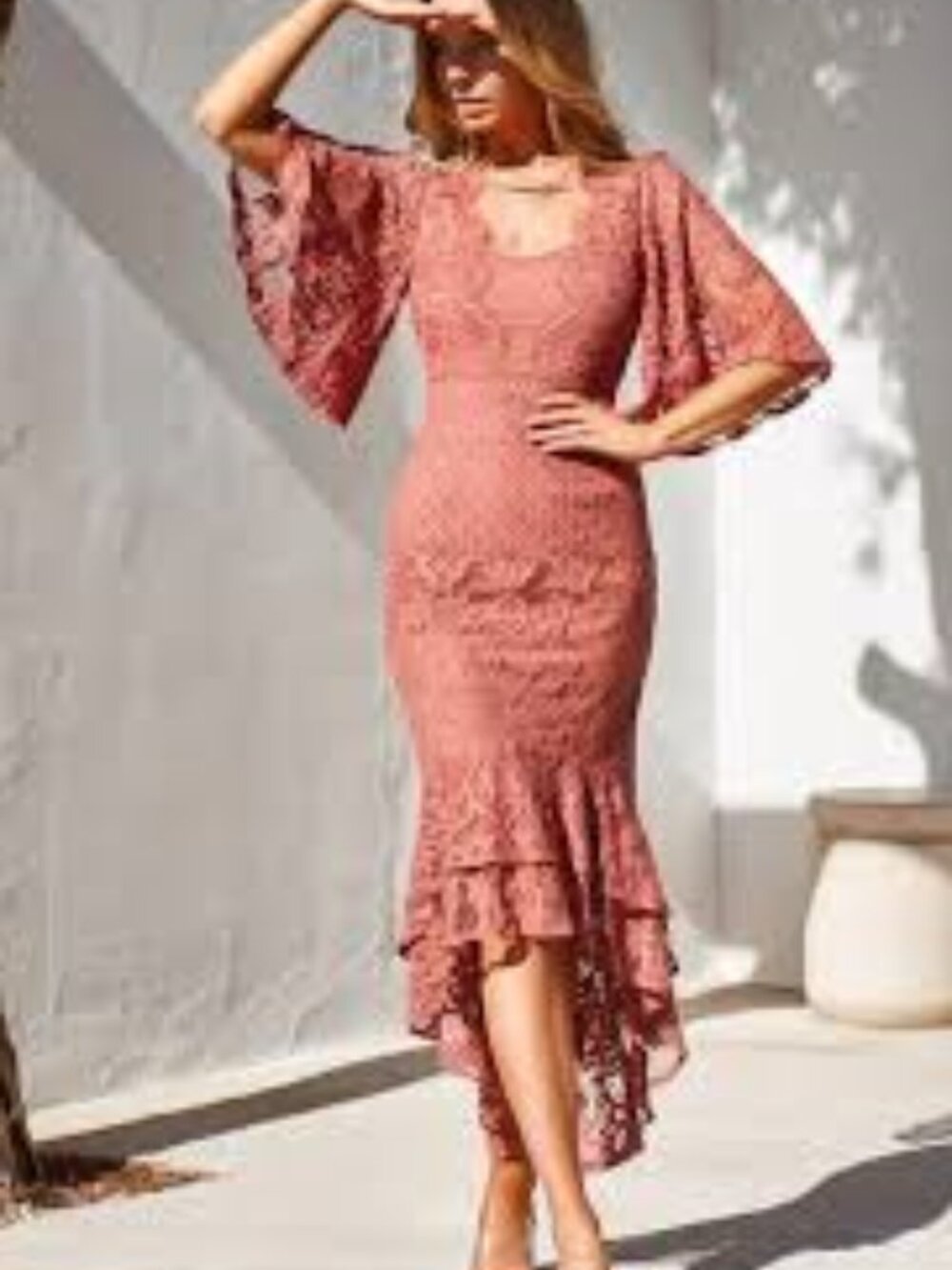 Like New Twosisters The Label Rust Lace Maxi Dress Sz 10 (XL)